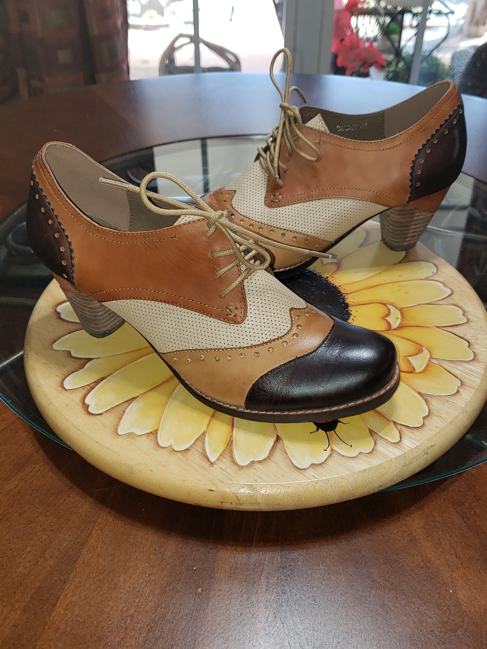 💘🖤💘 SPRING STEP L'ARTISTE BARDOT LEATHER BROWN BLACK TAN TRICOLOR BOOTS